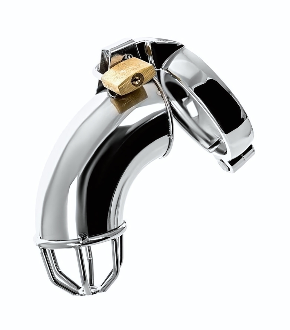 Серебристый мужской пояс верности TOYFA Metal (Цвет: серебристый)