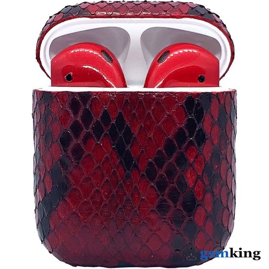Отделка бокса Airpods натуральной кожей AirPods Snake