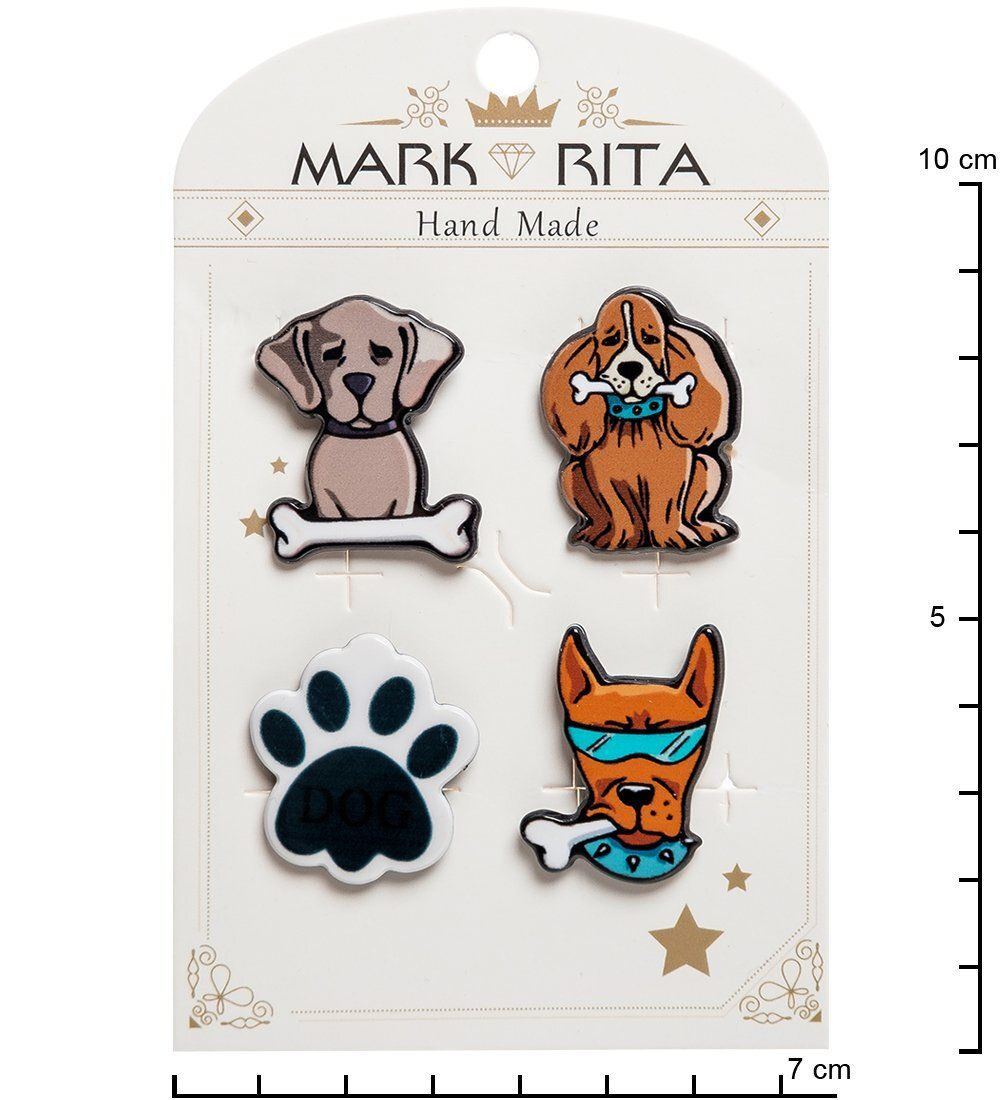 MR- 90 Н-р брошей с цанговым зажимом бабочка «Друзья человека» Mark Rita