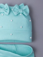 Шапка для девочки на осень с ушками и снуд