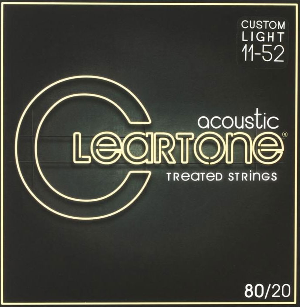 Cleartone 7611 80/20 Комплект струн для акустической гитары, бронза 80/20, с покрытием 0,5 микрон, 11-52.