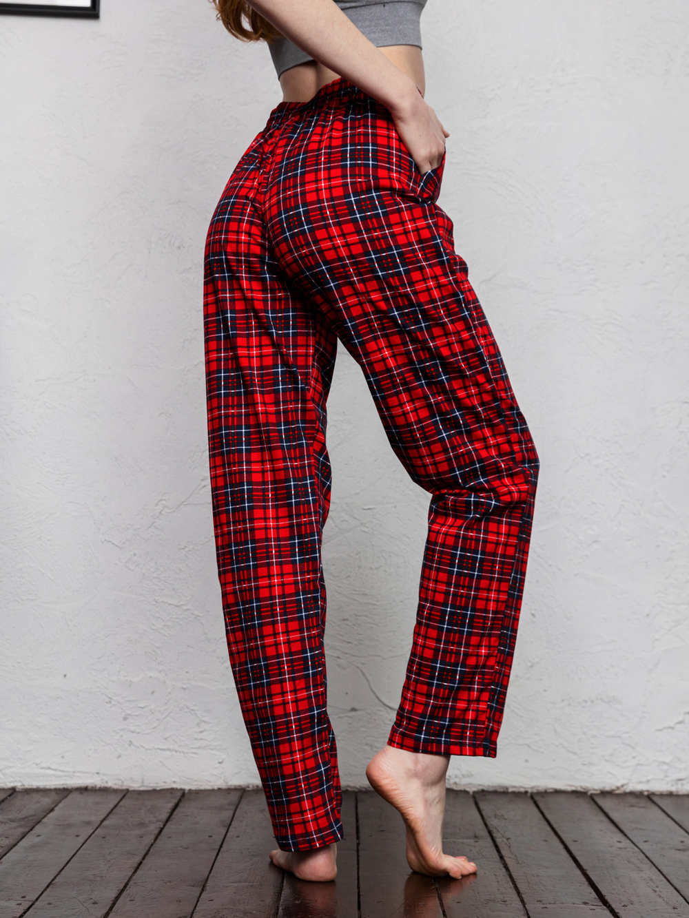 Брюки Бк-498/краснклетка