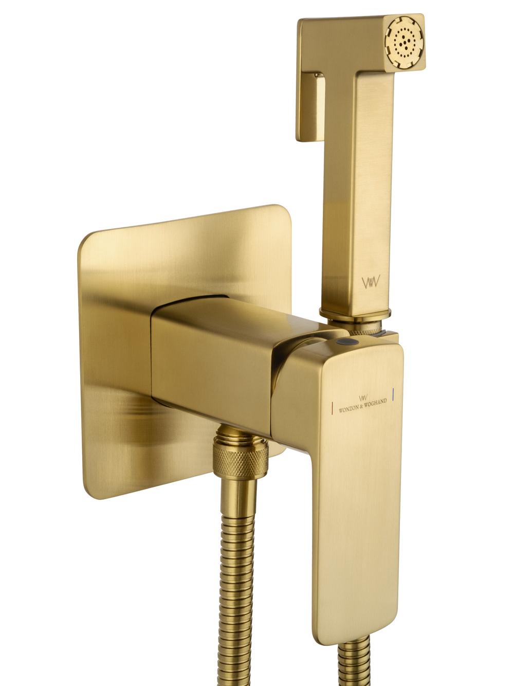 Смеситель с гигиеническим душем встраиваемый WONZON & WOGHAND EDGE, Брашированное золото (WW-88829003-BG)