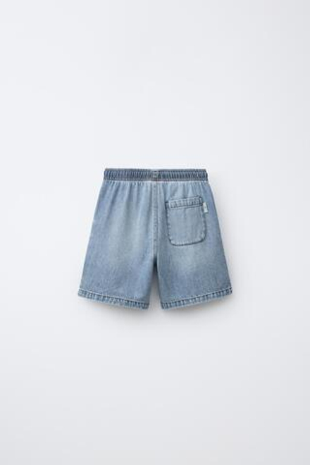 ZARA СВОБОДНЫЕ ДЖИНСОВЫЕ ШОРТЫ, СИНИЙ