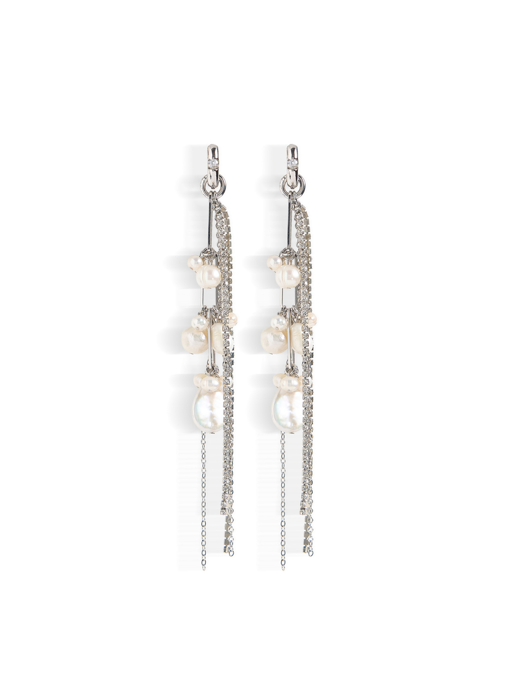 Серьги "Pearl cluster shine" Silver