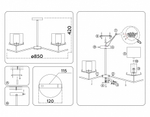 Люстра на штанге Ambrella Light HIGH LIGHT LH57002