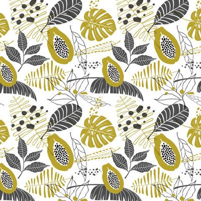 паттерн с тропическим орнаментом на белом фоне