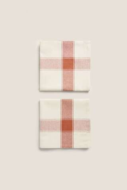 ZARA HOME ХЛОПЧАТОБУМАЖНЫЕ САЛФЕТКИ (УПАКОВКА ИЗ 2 ШТУК), ЧЕРЕПИЧНЫЙ
