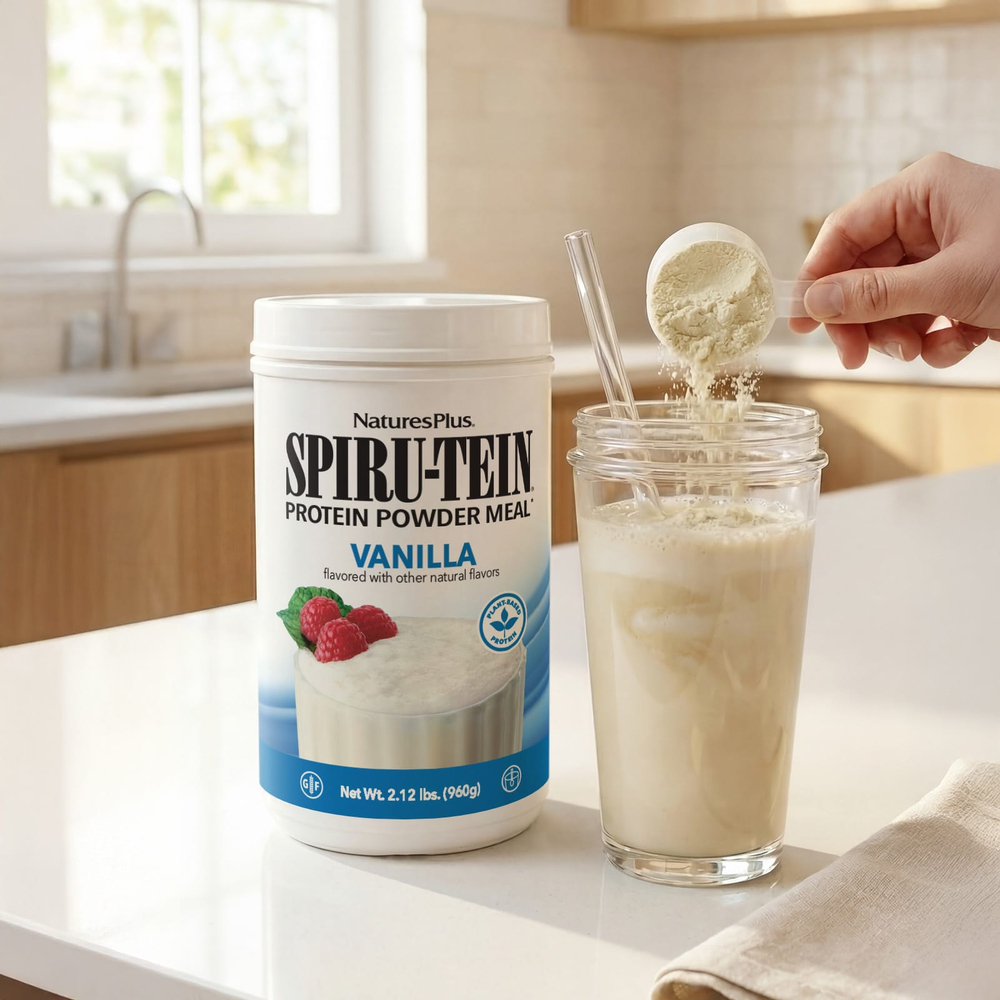 NaturesPlus, Spiru-Tein®, протеиновый порошок, со вкусом ванили, 960 г (2,12 фунта)
