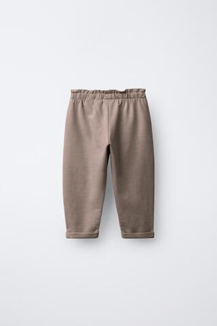 ZARA БРЮКИ BAGGY, СЕРОВАТО-КОРИЧНЕВЫЙ
