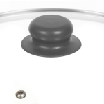 Крышка для посуды стекло, 28 см, Daniks, Серый, металл обод, кнопка бакелит, Д4128С