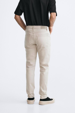ZARA ДЖИНСЫ SLIM FIT, БЕЖЕВЫЙ