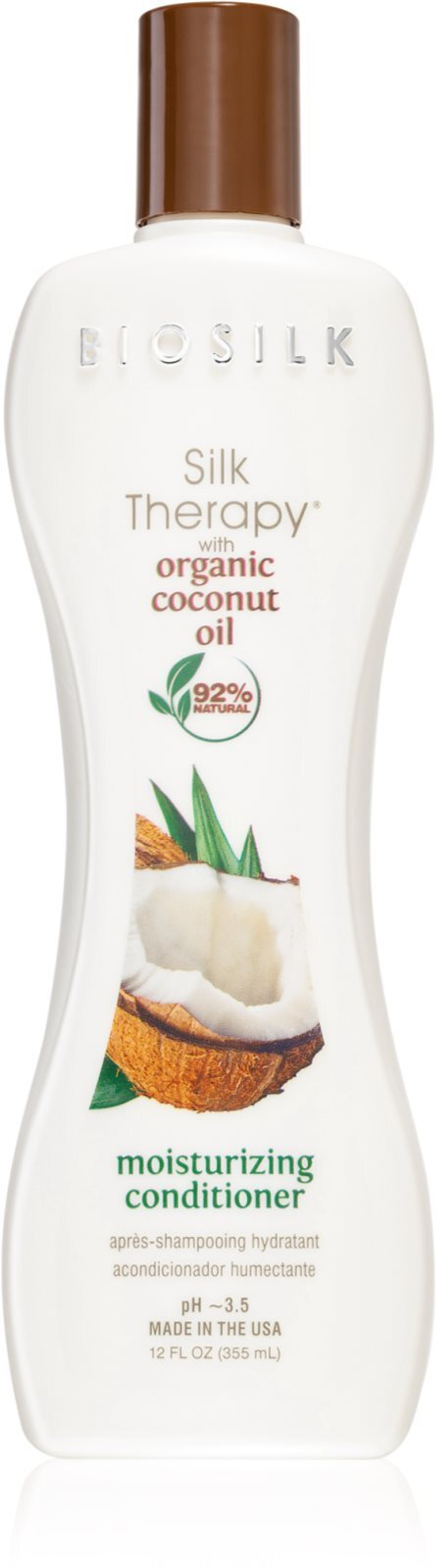 Biosilk Silk Therapy Natural Coconut Oil - увлажняющий кондиционер с кокосовым маслом. /   355  ml  / GTIN 633911815861
