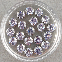 Фианиты шатоны в оправах, Lavender/Platinum