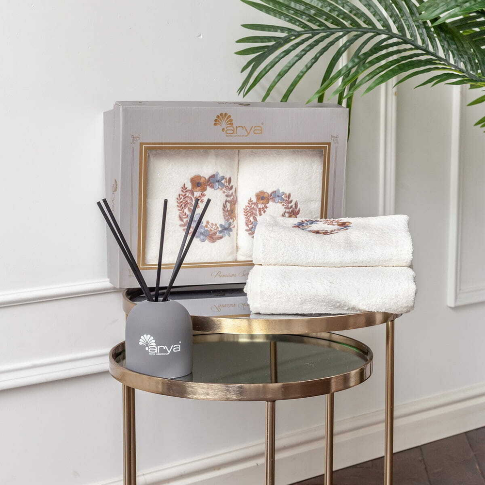 Набор полотенец 2шт 50х90,70х140 Arya home Lisa кремовый