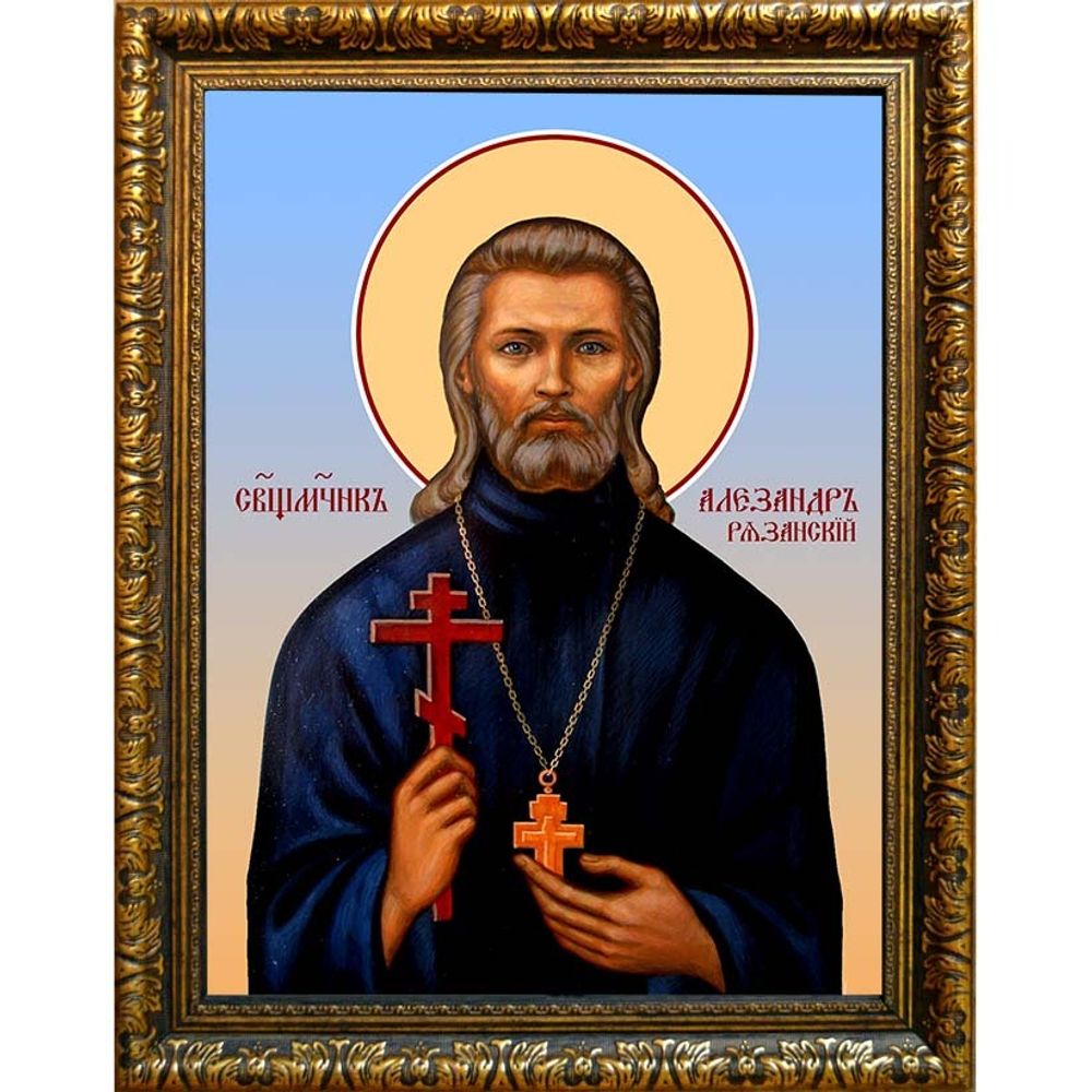 Александр Цицеронов (Рязанский) священномученик пресвитер. Икона на холсте.
