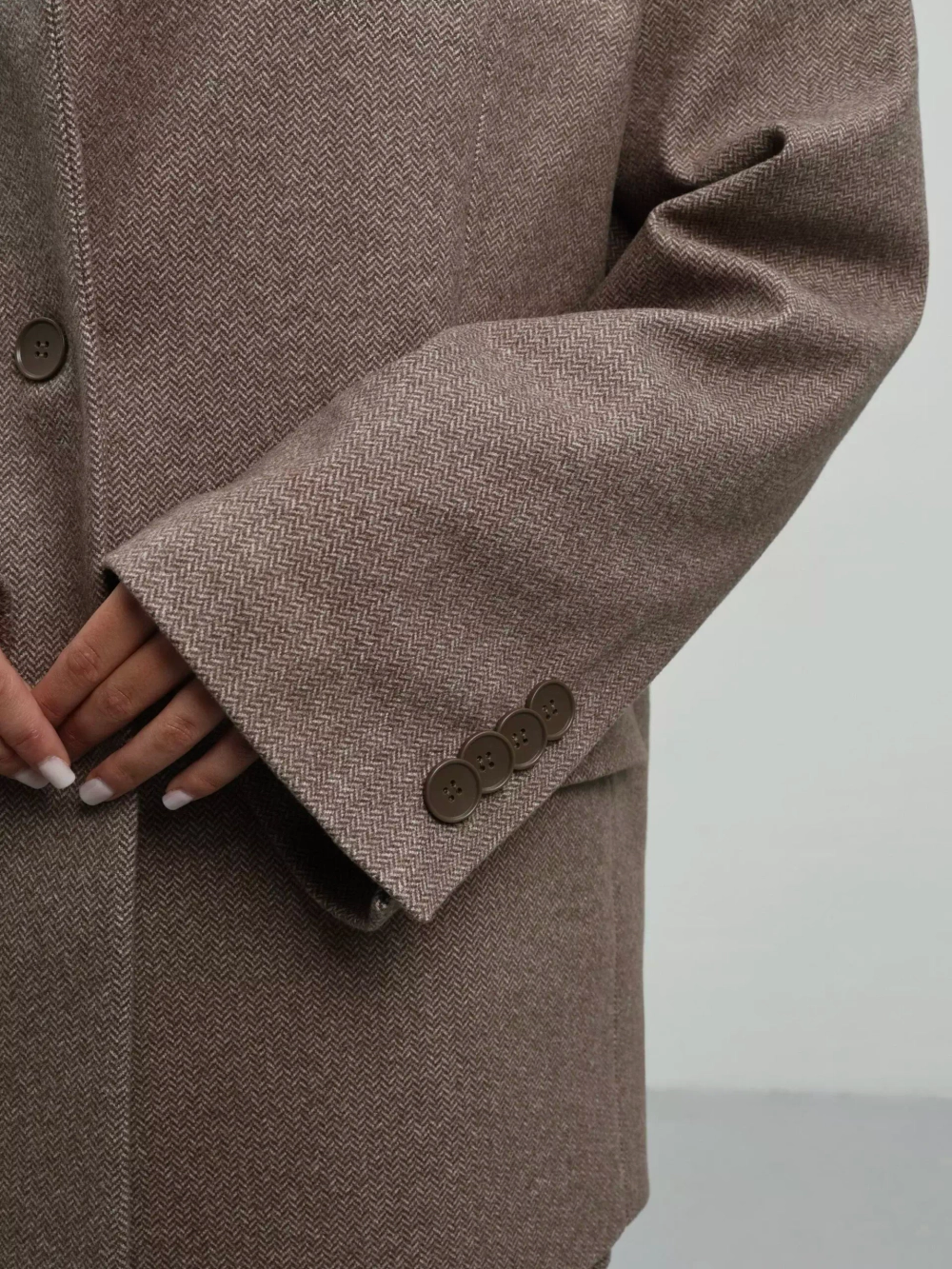 Пиджак оверсайз с объемными плечами, Коричневый