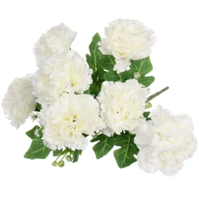 Искусственные цветы «Букет гвоздик» 35см 7 цветков белые