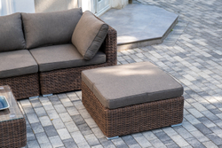 "Лунго" трансформирующаяся лаунж-зона из искусственного ротанга, цвет коричневый