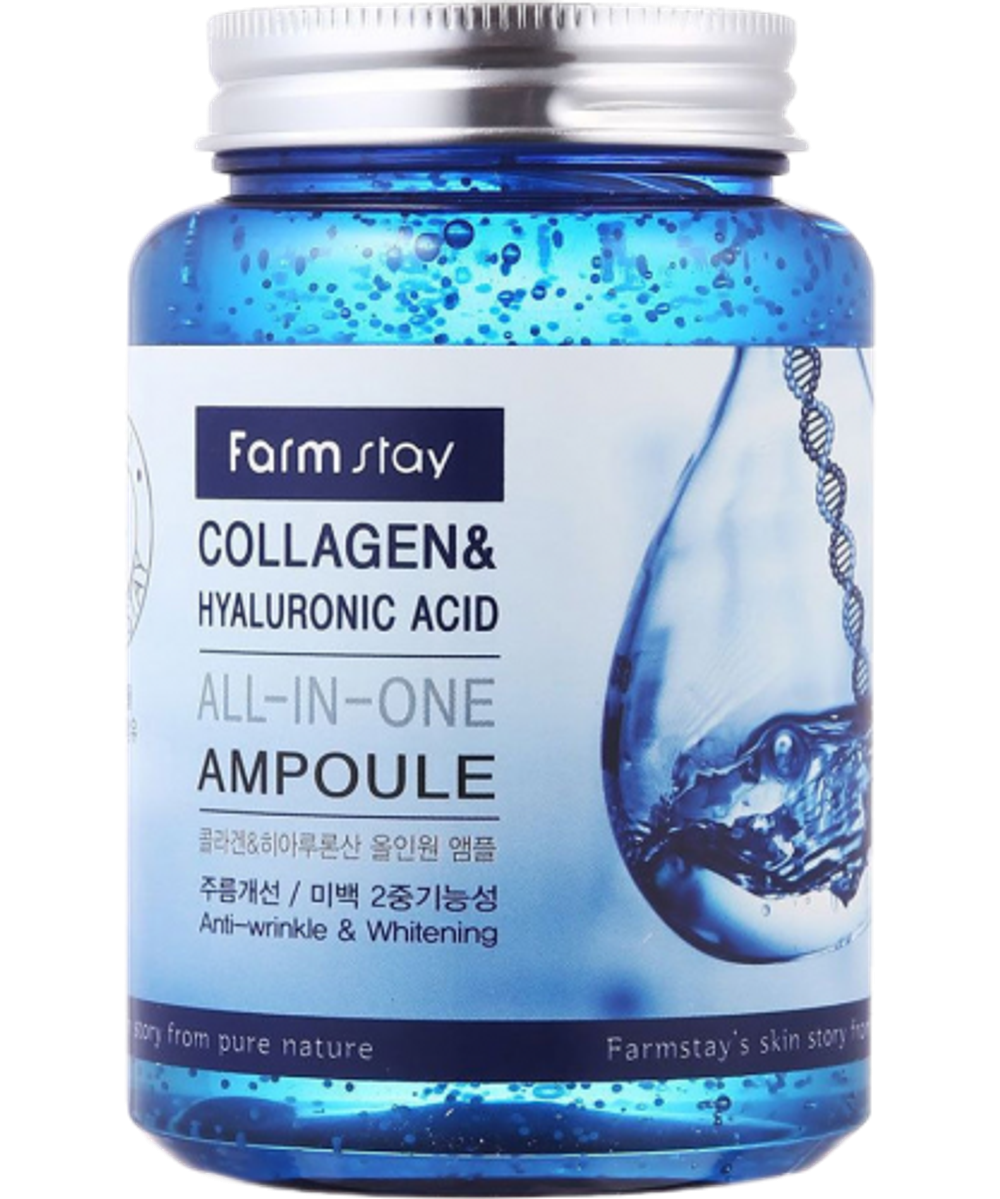 FarmStay Сыворотка с коллагеном Collagen & hyaluronic acid all-in-one ampoule