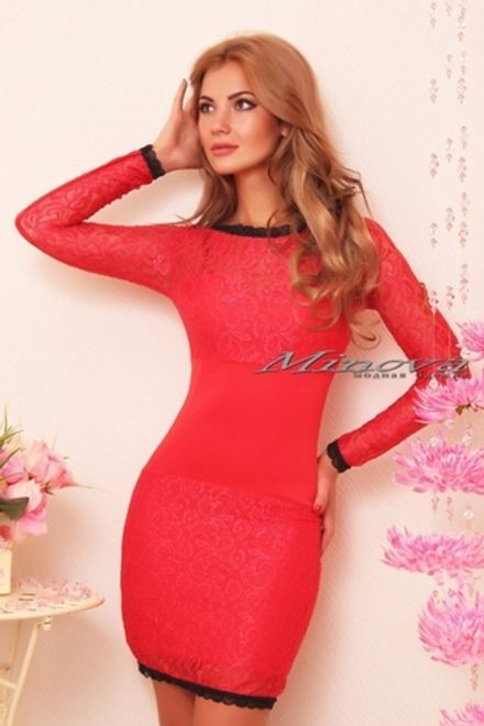 Платье 8502-коралл Minova Фото 1