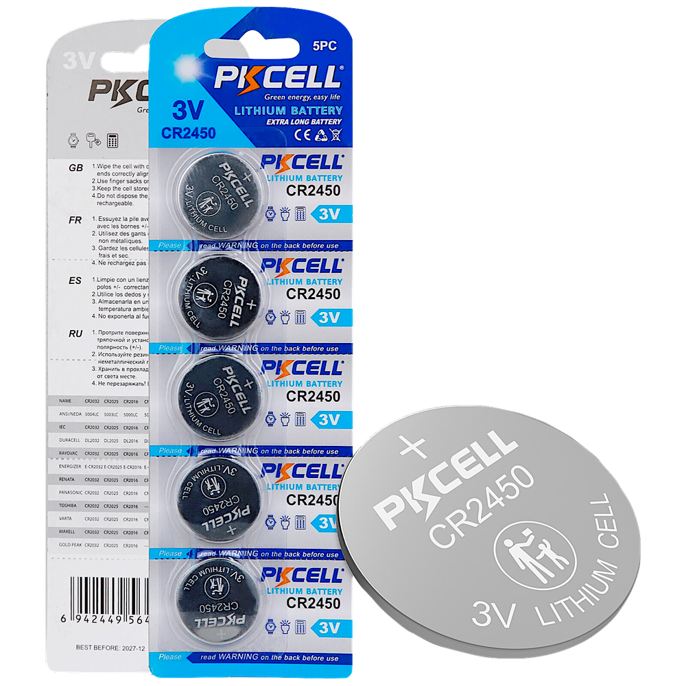Элемент питания Литиевая Таблетка CR-2450 3B Pkcell