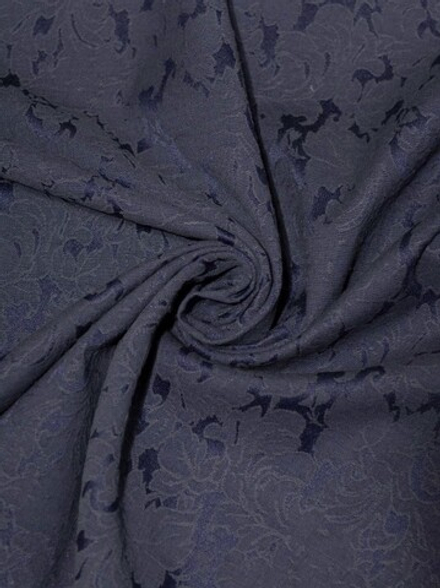 Костюмно-плательная ткань жаккард, 200 гр/м2, Х/б-75%, ПЭ-20%, Эластан-5%, 150 см, т.синий