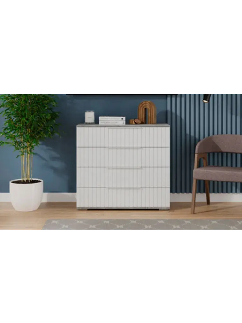 Комод для одежды Ателье светлый 4 ящика 92х41х84 см