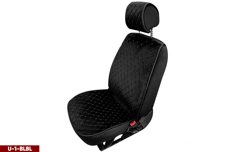 Накидки сидений ПОЛНЫЙ Coolpart MAXIMAL (кт11пр) - U-01-BLBL - Велюр черный/ шов черный A