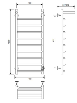 Полотенцесушитель электрический с/т Comfysan Scola EC-10 100/40 с полкой, белый