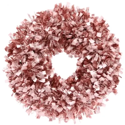 Венок декоративный TINSEL «Изящное сияние» 38 см, Розовое золото