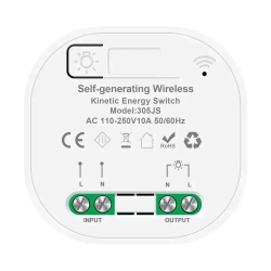 Беспроводной Проходной выключатель Кинетический Белый Комплект 2 Клавиши + Контроллер