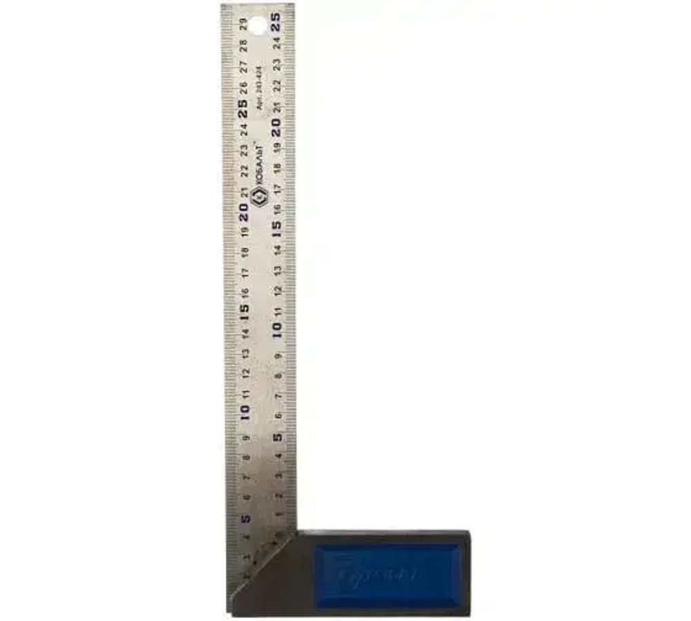 Угольник КОБАЛЬТ столярный 300 мм, нерж.сталь ,чугунное основание