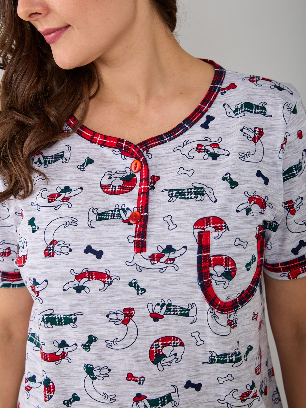 Пижама с брюками КБ-161/собачки-краснклетка