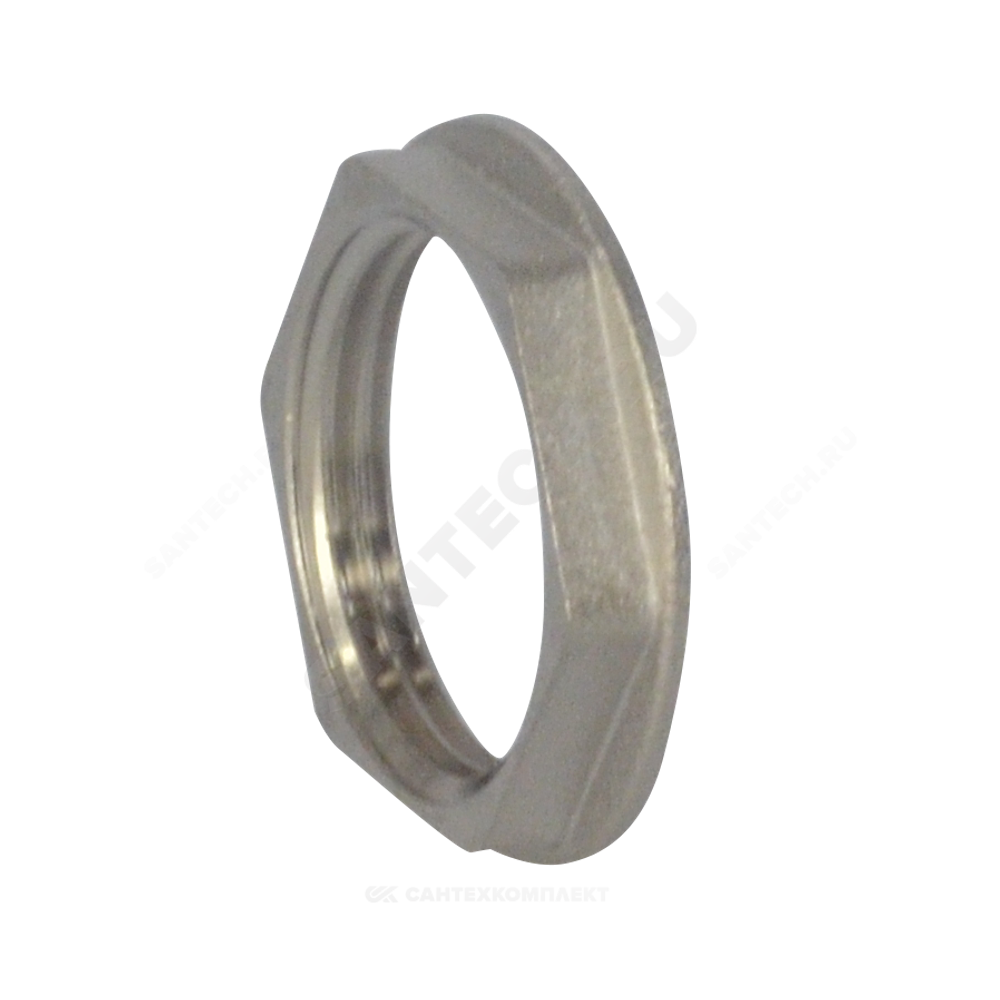 Контргайка латунь никель реборда Ду 40 (1 1/2") ВР SantechSystems