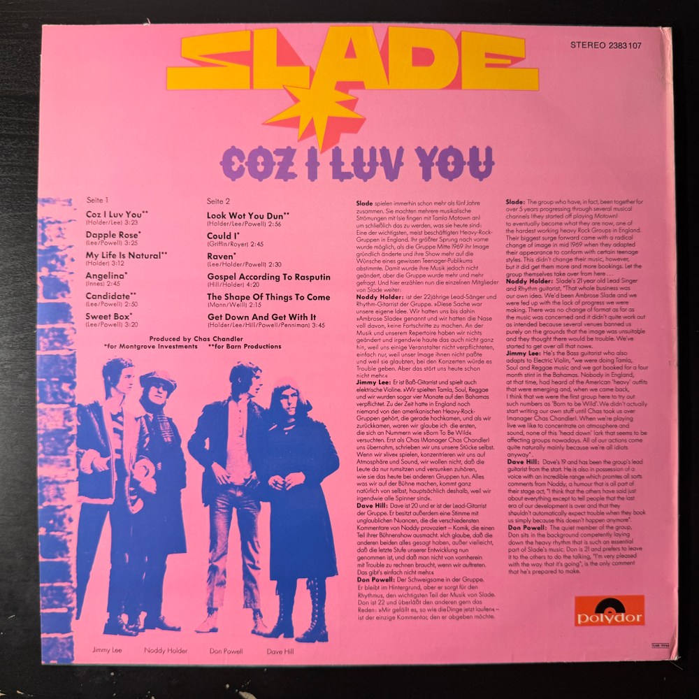Slade ‎– Coz I Luv You (Скандинавия 1972г.)