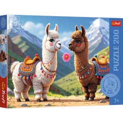 Puzzles - "200" - Colorful llamas / Trefl