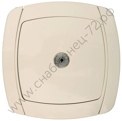 СВЕТОЗАР City light, телевизионная одинарная в сборе цвет бежевый, Электрическая розетка (SV-54215-B)