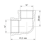 Уголок 3/4'' вн/вн VRT® никель