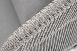 "Милан" диван 2-местный плетеный из роупа, каркас алюминий светло-серый (RAL7035) муар, роуп серый меланж круглый, ткань светло-серая