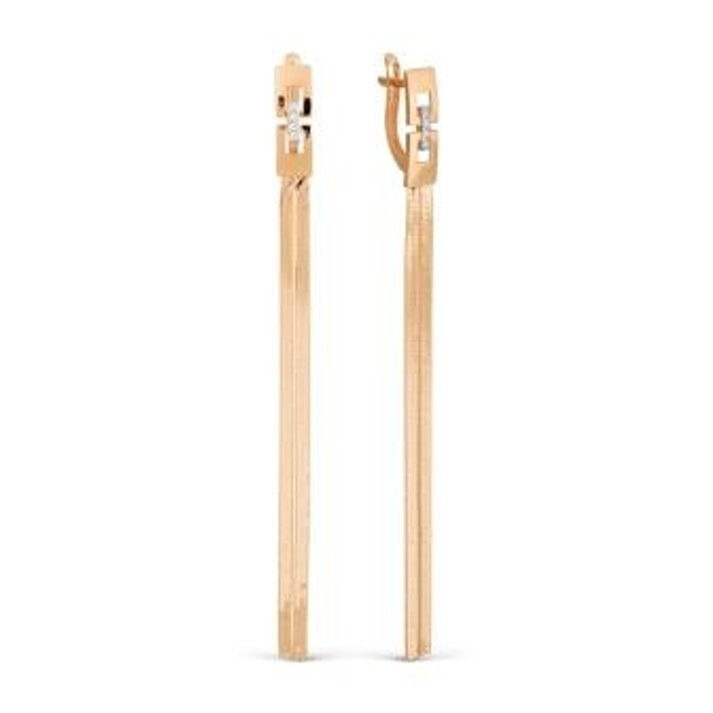 Серьги из золота с фианитами