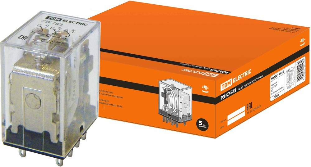 Реле промежуточное РЭК78/3 5А 230В АC TDM SQ0701-0010