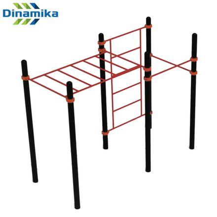 Рукоход классический два турника и шведская стенка круглый профиль D108