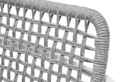 "Тунис" стул плетенный из роупа, каркас алюминий белый, роуп светло-серый