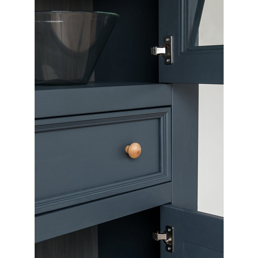 Шкаф для посуды «Форест» широкий 4 двери 1 ящик серый 7012/бейц-масло