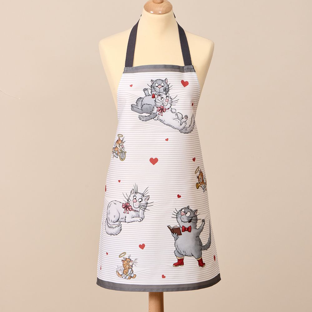 ФАРТУК "РОМАНТИКА",БЕЛЫЙ, 100% ХЛОПОК,ТВИЛ