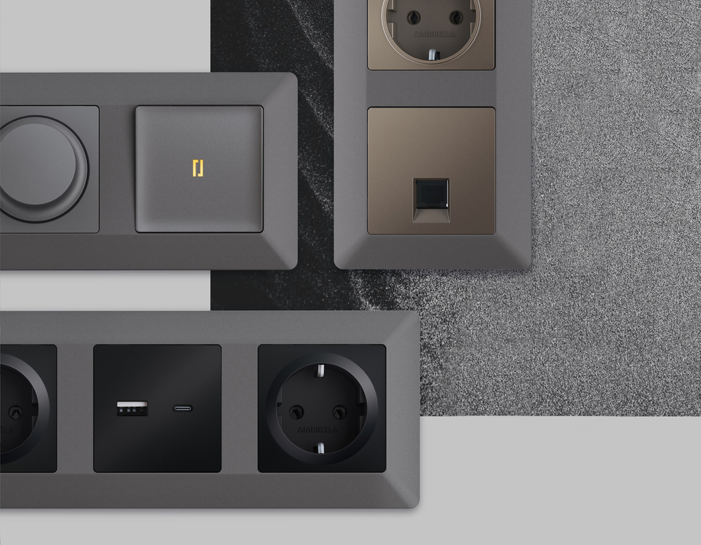 AF110653 Рамка ALFA Line (Антрацит серый) 3-ая