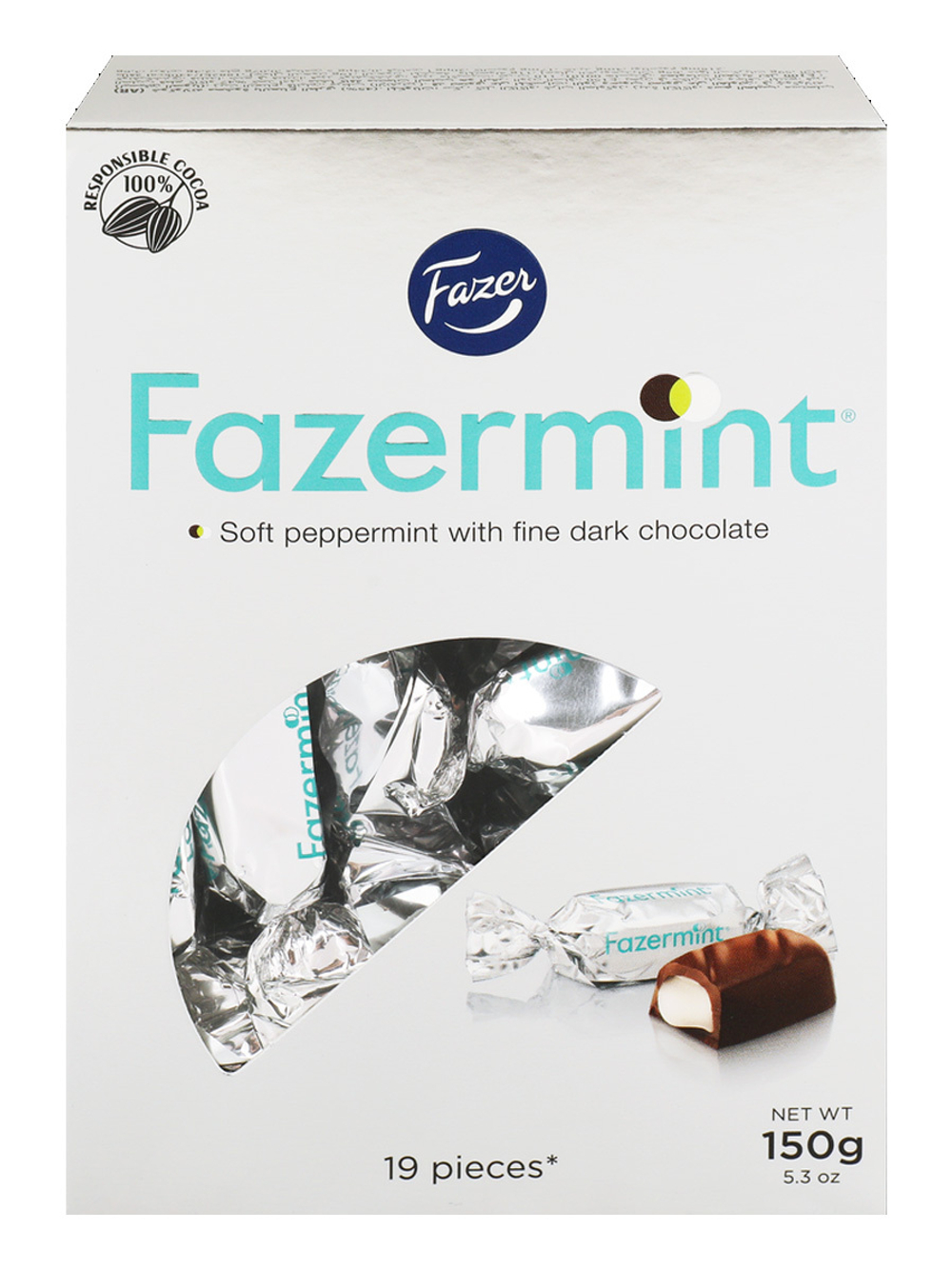 Конфеты шоколадные FAZER Fazermint с мятной начинкой, 150г