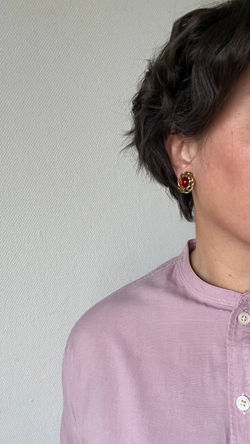 Серьги с красными вставками