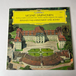 Винтажная виниловая пластинка LP Mozart Моцарт, Berliner Philharmoniker Karl Bohm Симфония Symphonien Nr. 40 G-Moll (In G Minor) Nr. 41 Jupiter Юпитер (Германия 1977) Deutsche Grammophon